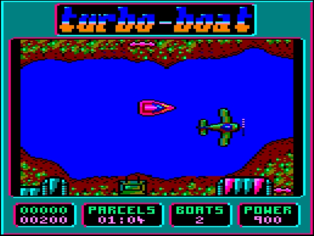 Turbo Boat Simulator - Amstrad CPC game screenshot (1988) by Silverbird